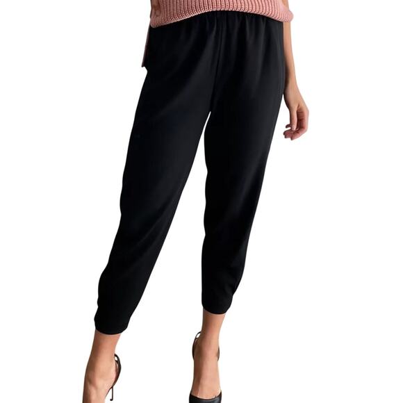 Aritzia Babaton Dexter Pant Pull-On Tuxedo Jogger Pants Black XS Corporate Work - Picture 1 of 9